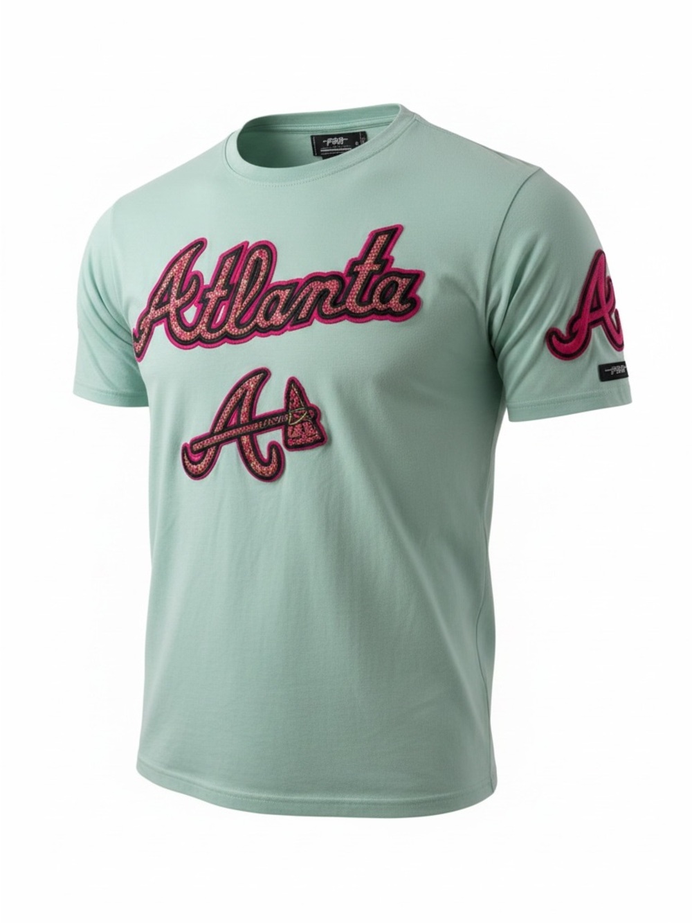 Pro Standard Atlanta Braves Confetti Shirt Mint Green Pink Men's Size Medium M